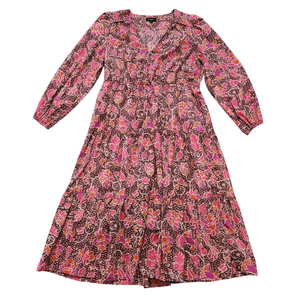 Summersalt The Countryside Poplin Button Down Floral Midi Dress Size XL
